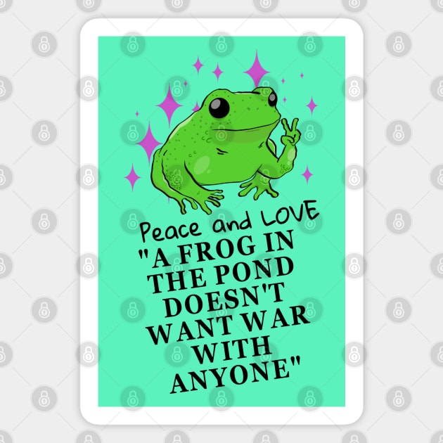 frog peace sign Magnet by Linys